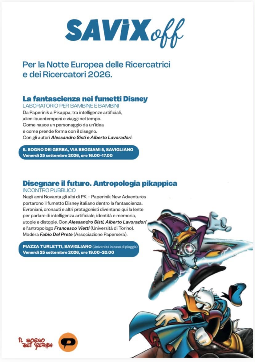 Fumetti, scienza e futuro: a Savigliano la fantascienza Disney incontra la Notte Europea delle Ricercatrici e dei Ricercatori 2026