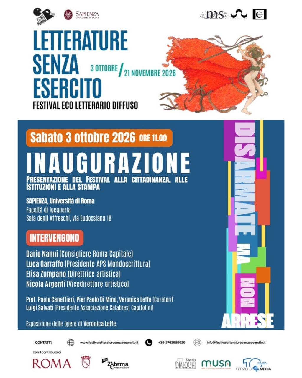 A Roma nasce “Letterature senza esercito”: dal 3 ottobre al 21 novembre il Festival Eco Letterario Diffuso dedicato alle scritture non egemoni